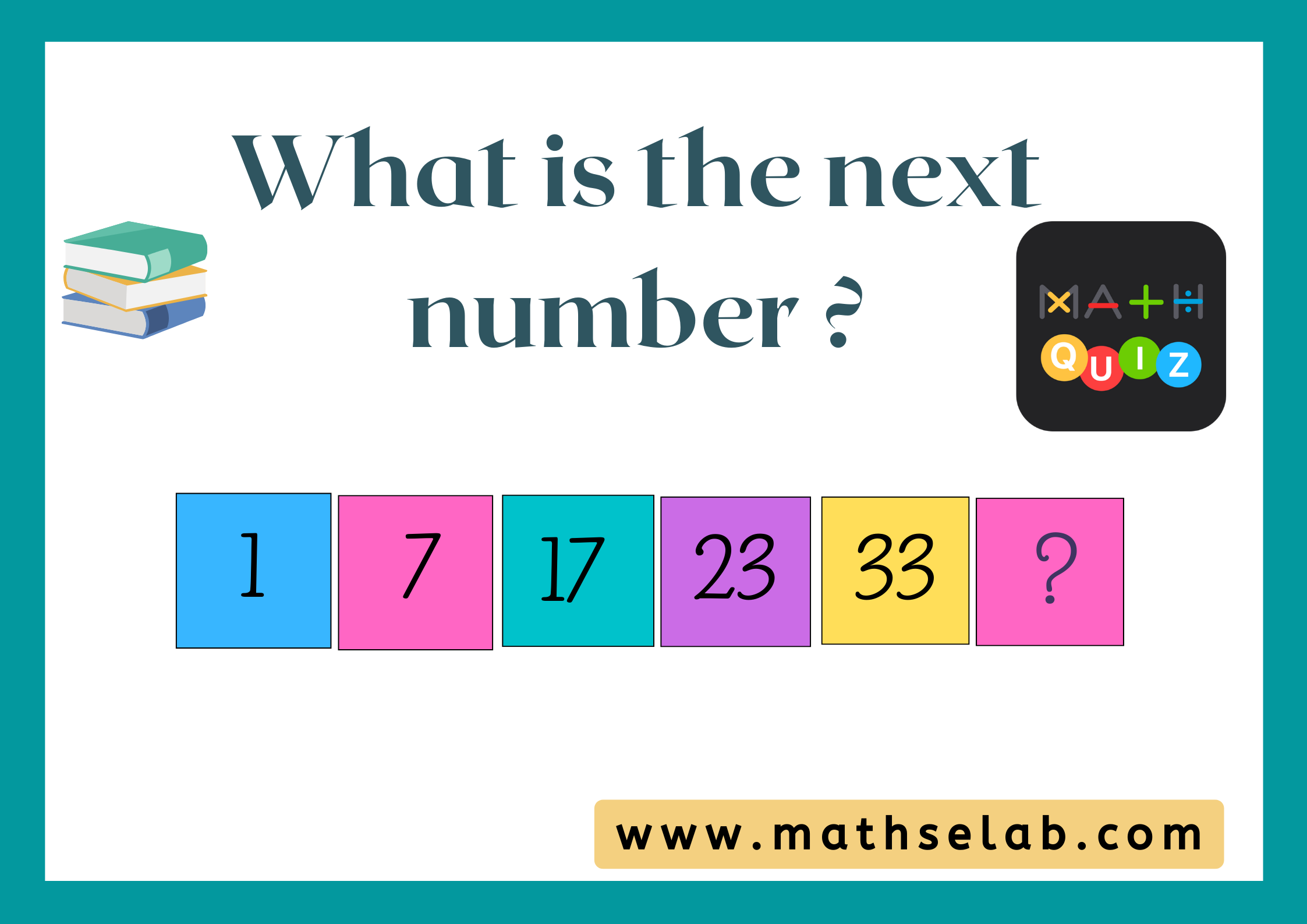 What is next number 1, 7, 17, 23, 33, ____?