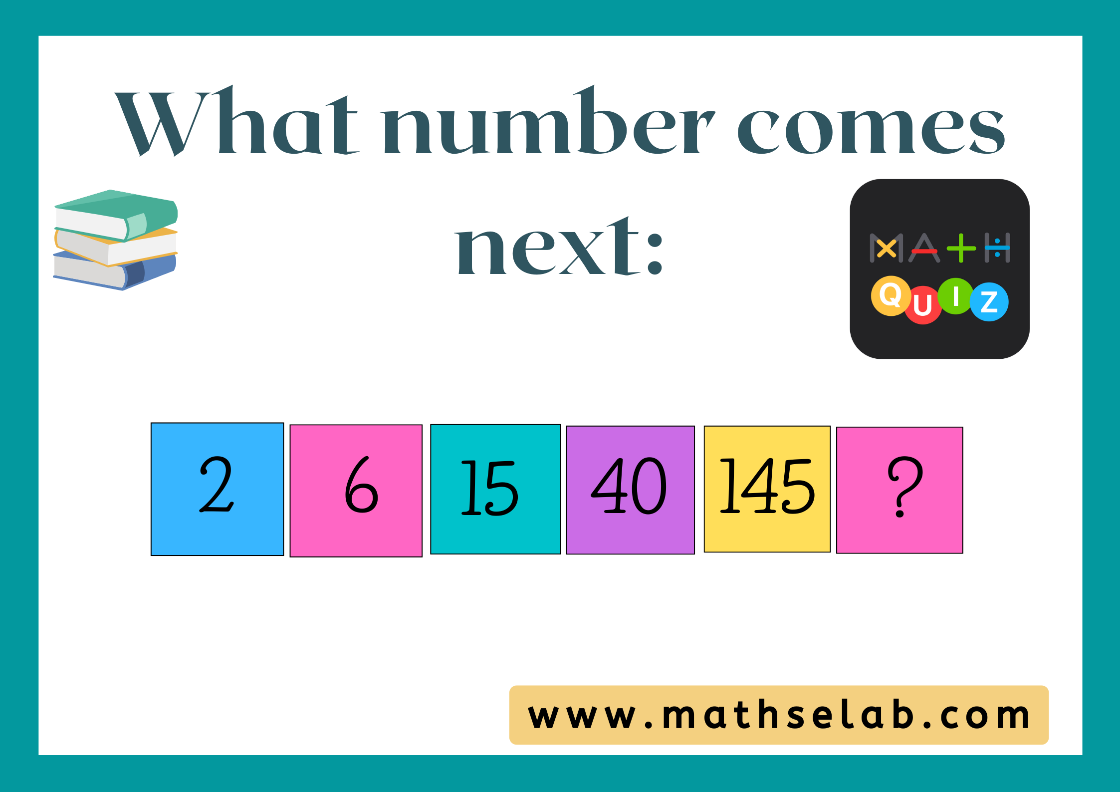What is the next number in this series: 2, 6, 15, 40, 145, ___?