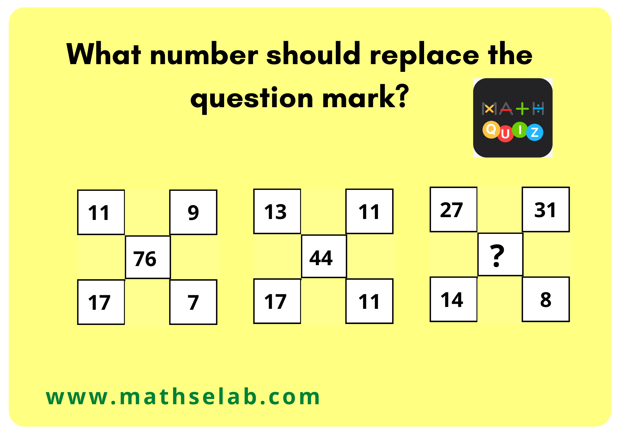What number should replace the question mark - www.mathselab.com (2)
