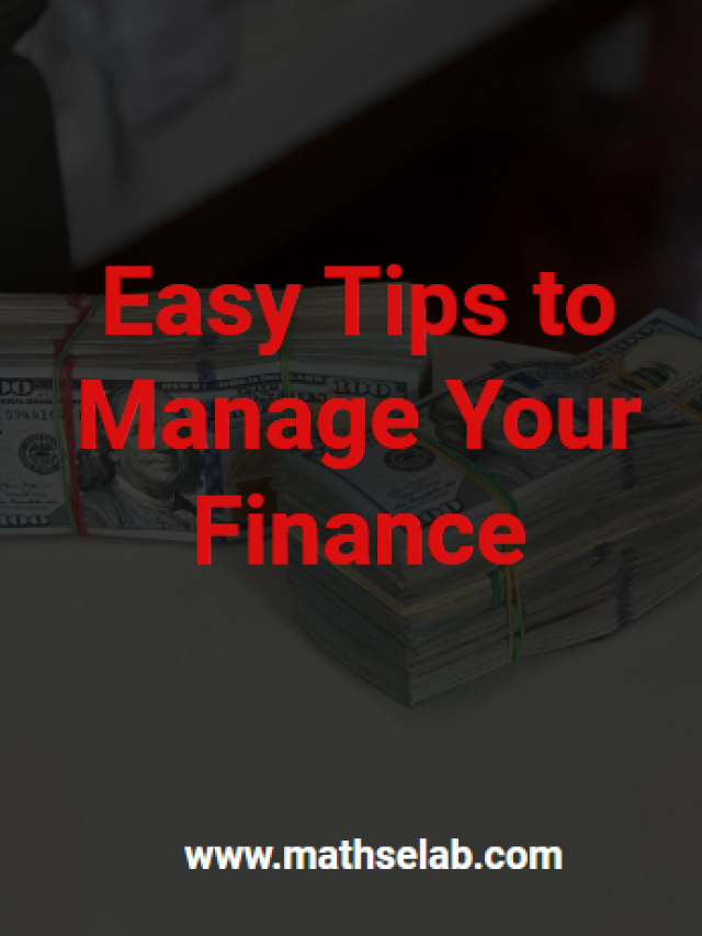 5 Easy Tips to Manage Your Finance