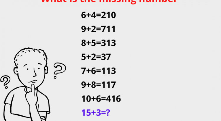 What is the missing number 6+4=210 9+2=711 8+5=313 5+2=37 7+6=113 9+8=117 10+6=416 15+3=? - mathselab.com