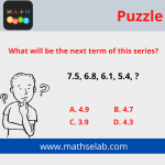 What will be the next term of this series? 7.5, 6.8, 6.1, 5.4, ? - mathselab.com