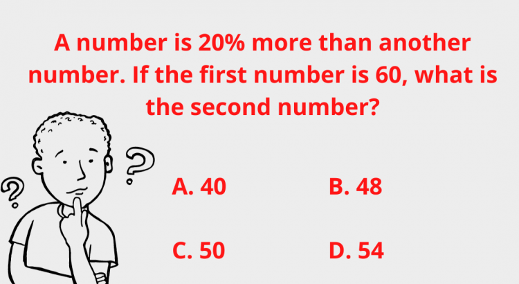 A number is 20% more than another number. If the first number is 60, what is the second number - mathselab.com